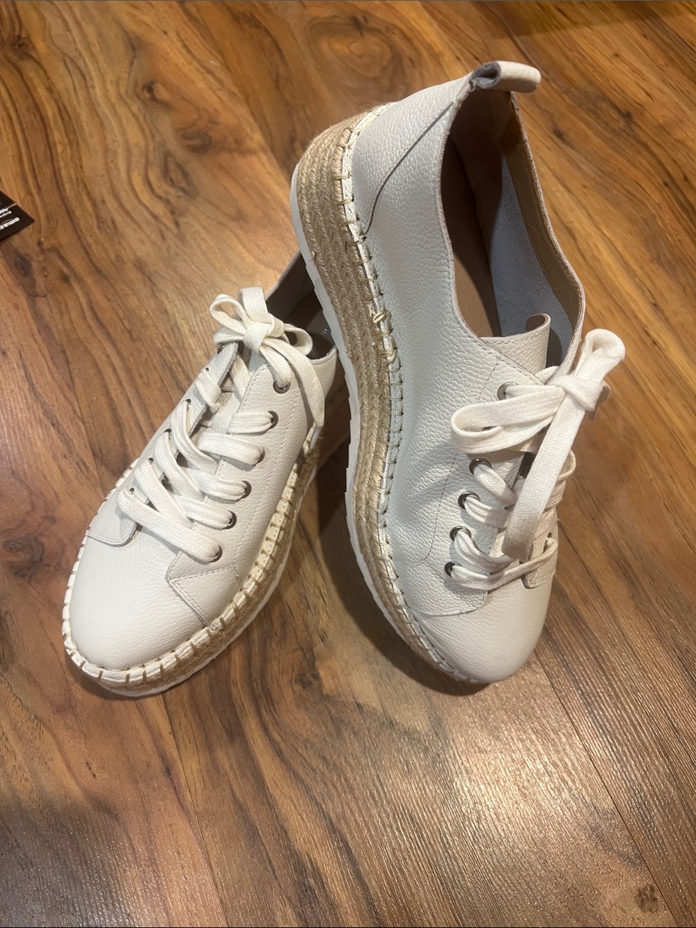 ANTONIO MELANI Cream Lace-Up Platform Sneakers
